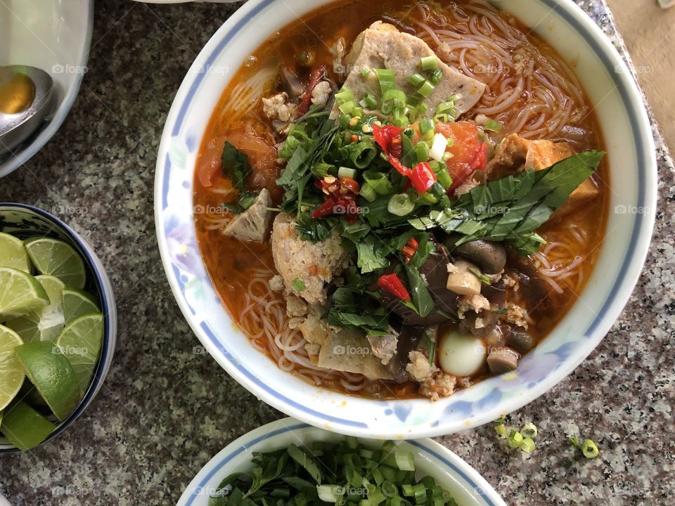 Traditional Vietnamese Bun Bo Hue Homemade Meal