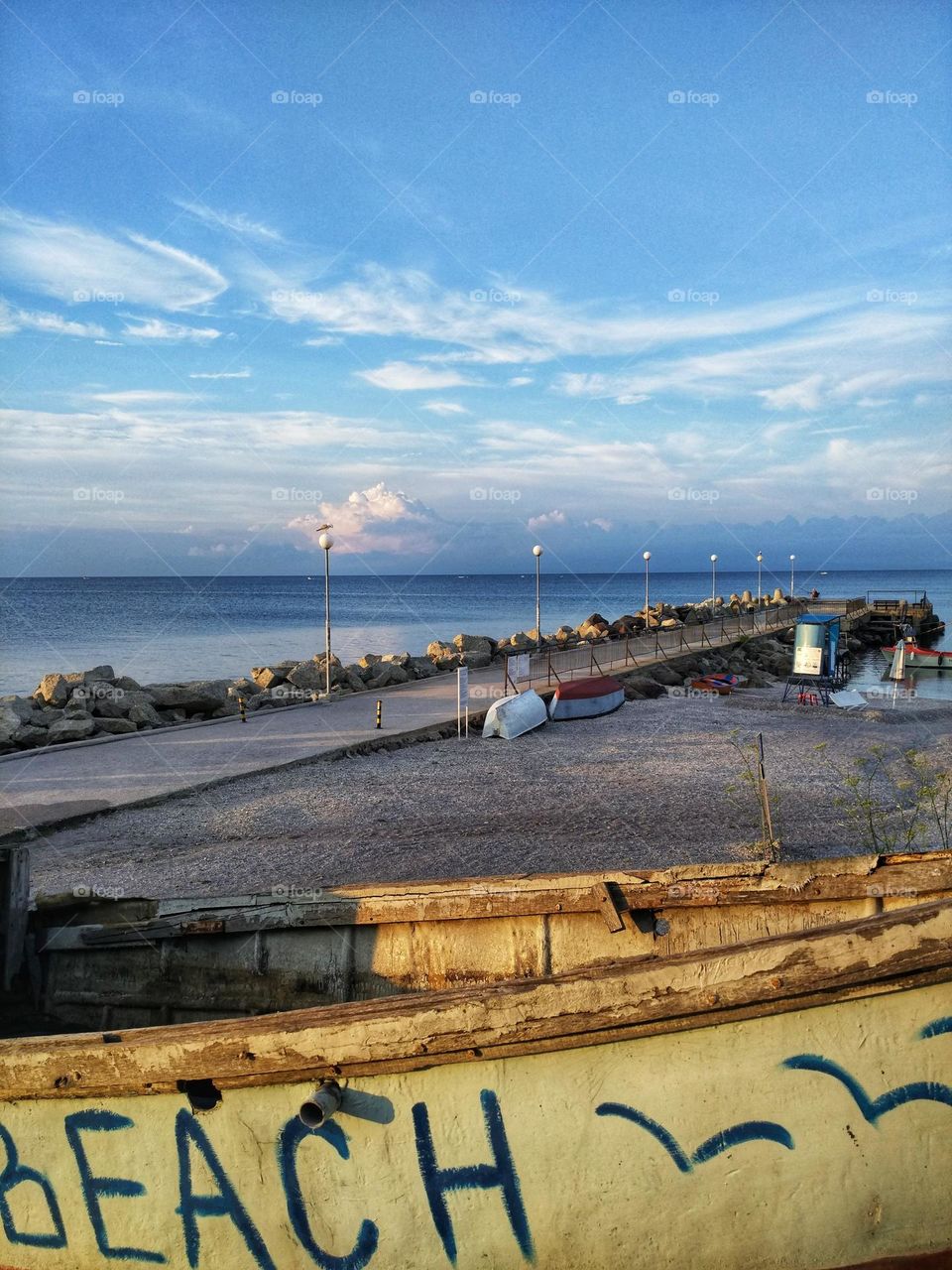 Evening beach of old Nessebar