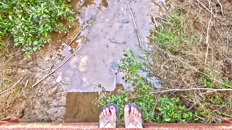 Toes over the bridge. praying I didn't drop my camera!