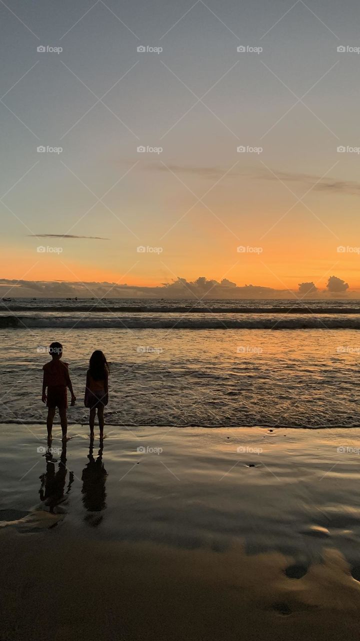 sunset on Kuta beach