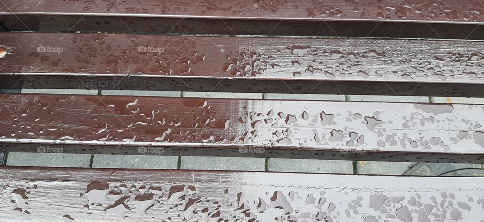 raindrops on brown wood