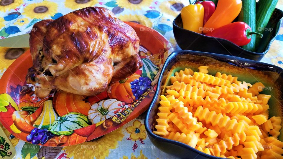 Roasted whole chicken with butternut squash