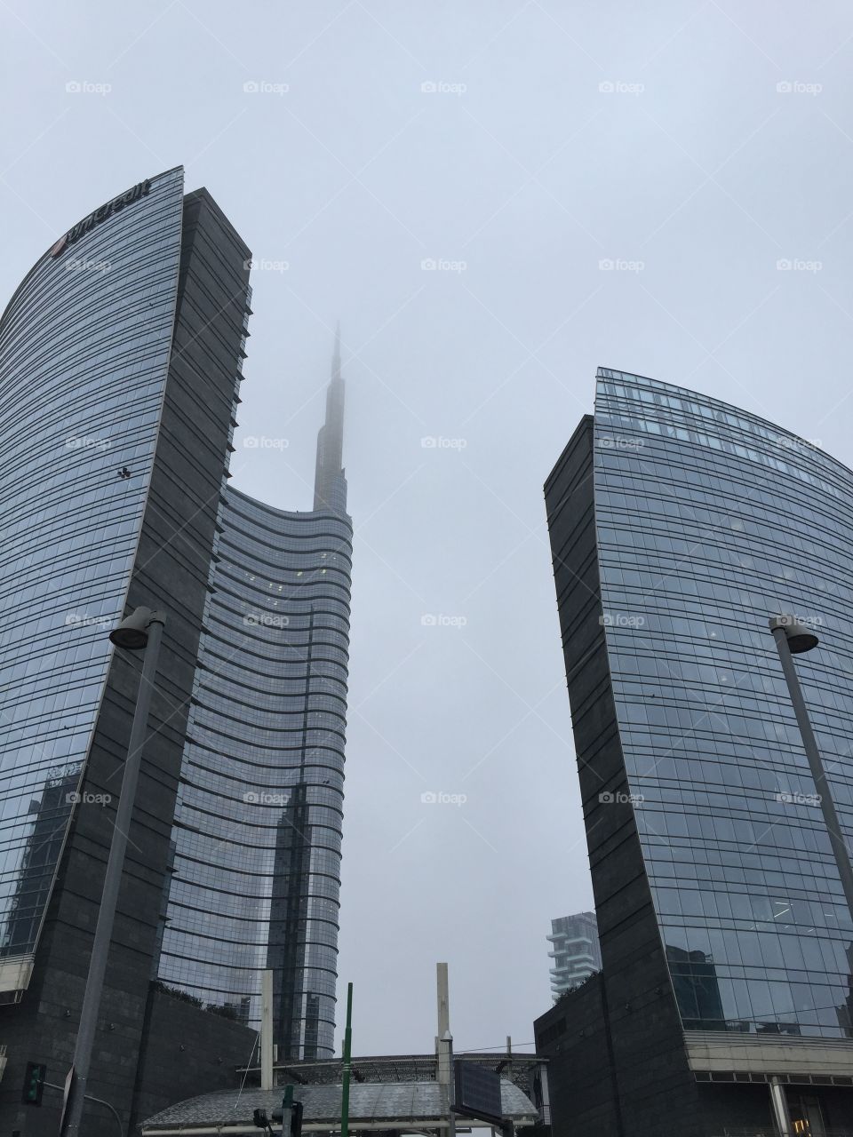 Modern building . Modern buildings in milan italy
