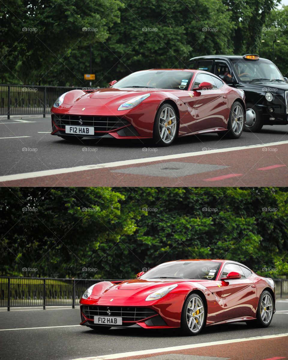 One of my before and after with Adobe Photoshop. Ferrari F12 Berlinetta