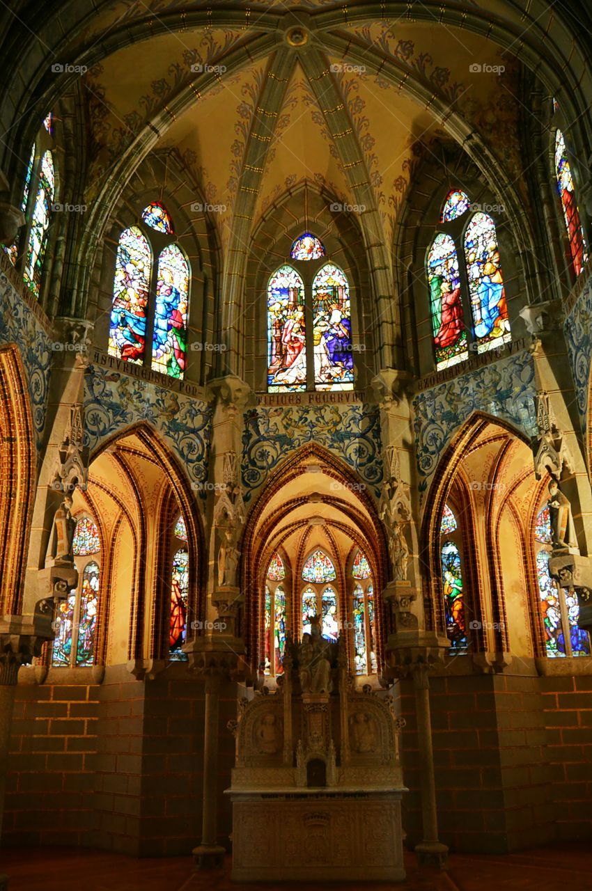 Stained-glass windows at Palacio Episcopal de Astorga, Spain.