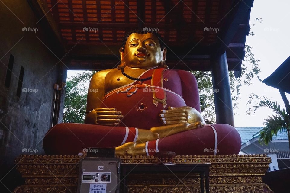 Big bellied Buddha in Chiang Mai, Thailand 