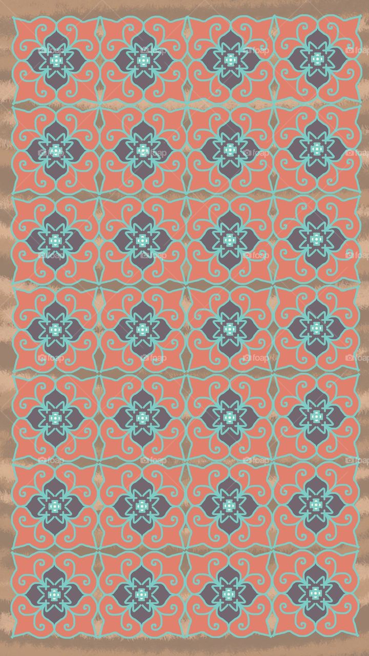 Fabric patterns, graphic patterns, tile patterns, Thai patterns Simple style on a white orange pattern