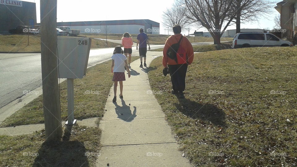 kids on a walk