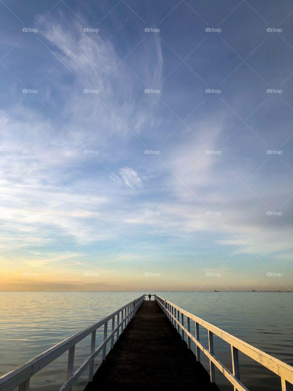 Boardwalk in sunset