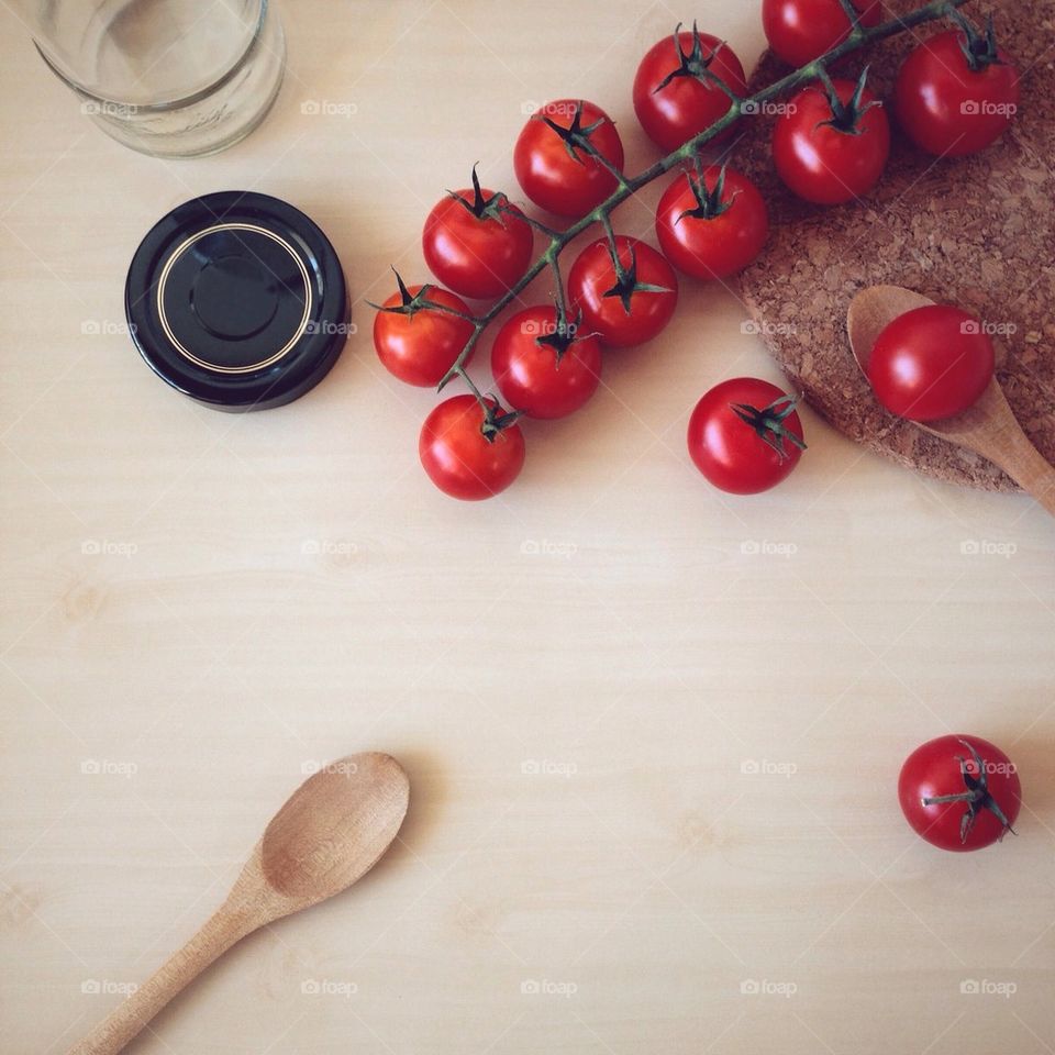 Fresh bunch of cherry tomatoes