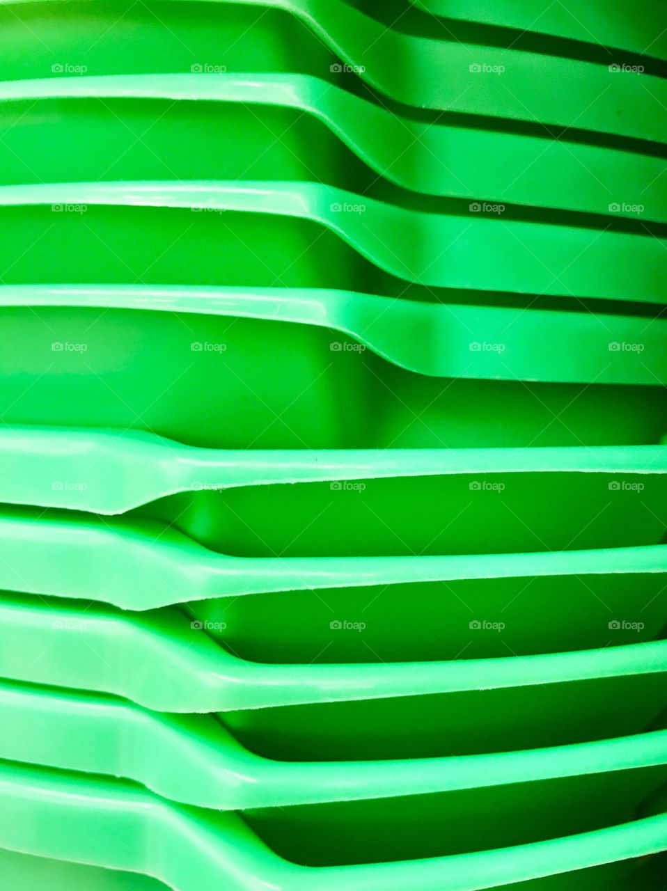 Stacked Green Storage Bins