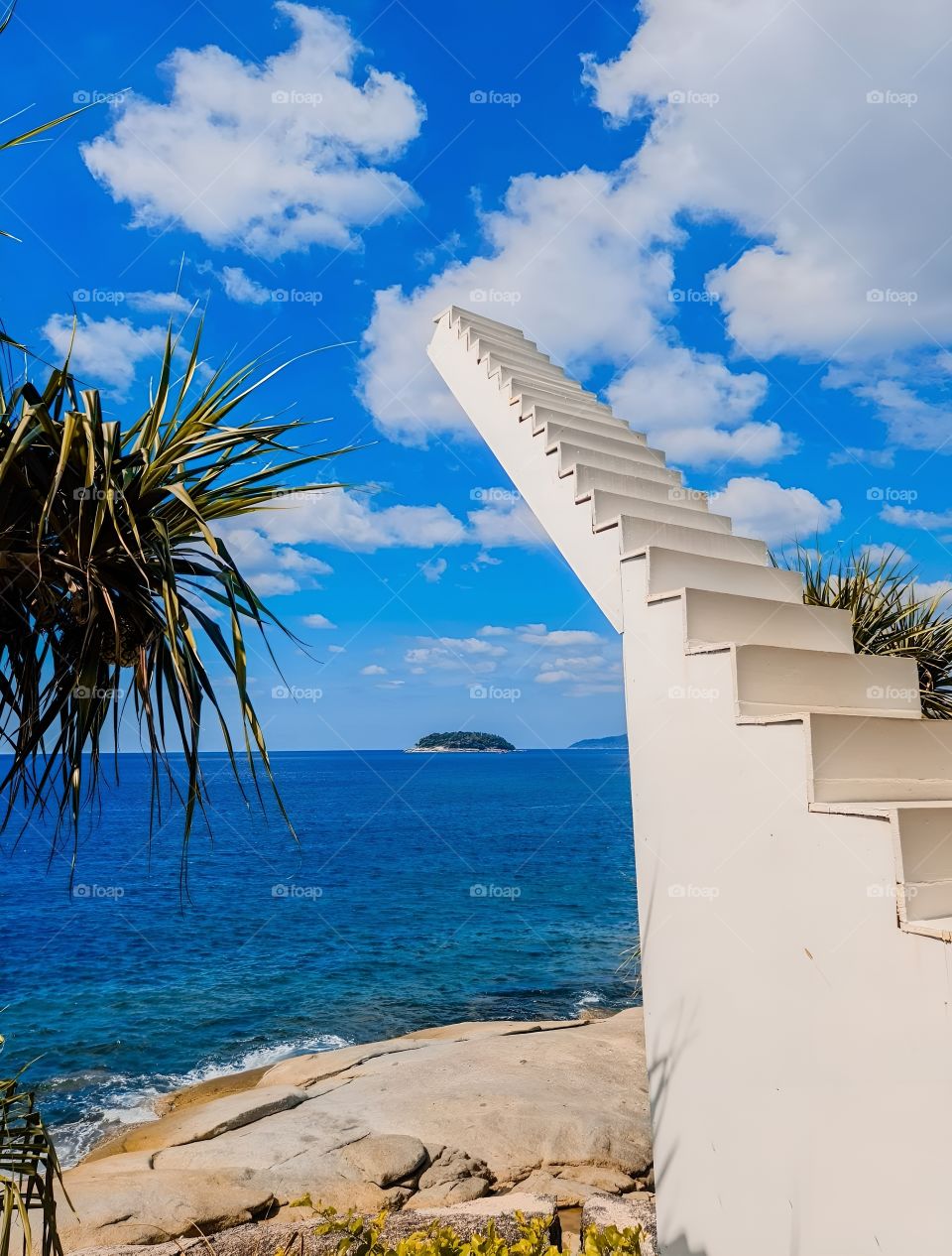 stair walk to the sky at beach