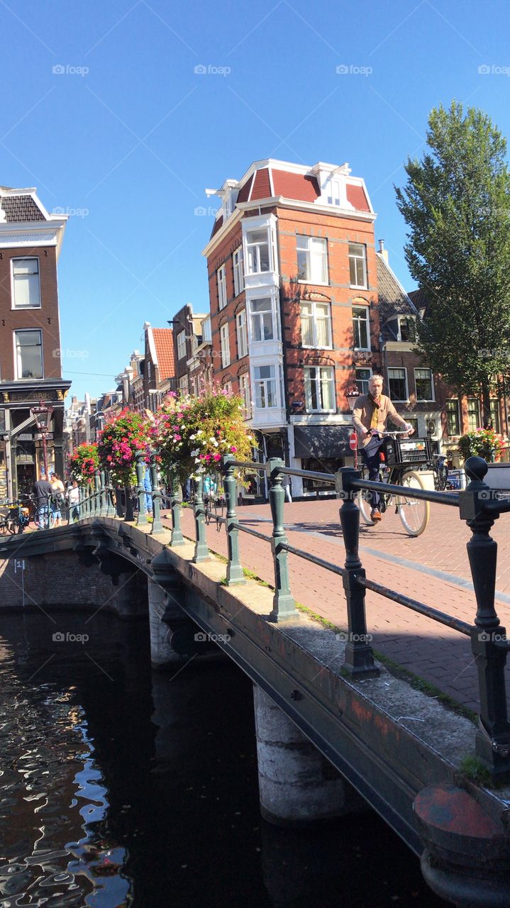 Bridge and bike in Amsterdam 