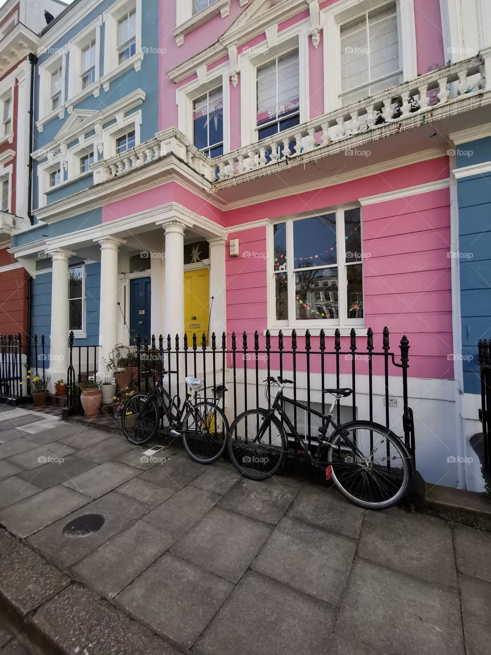 Architecture. London streets. Colourful houses.