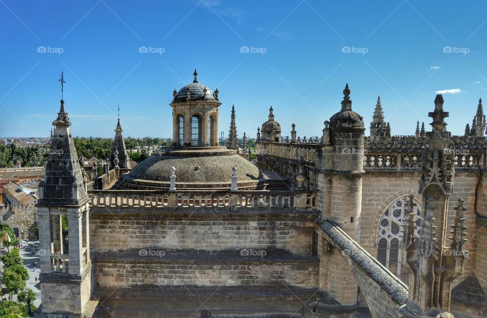 Cathedral roof, Sevilla. View of the cathedral roof, Sevilla, Spain.