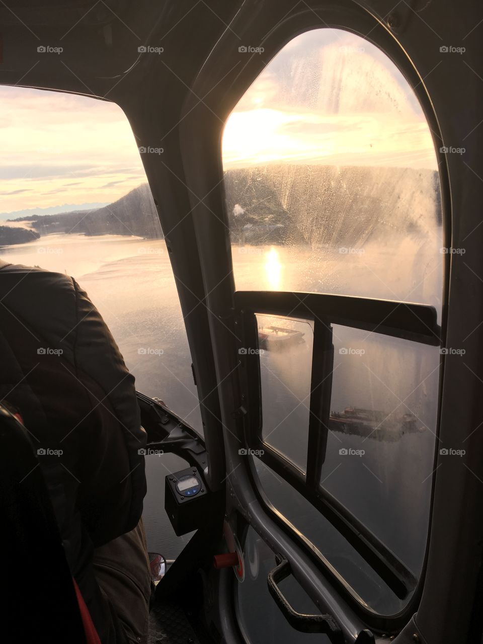 View from inside the helicopter 