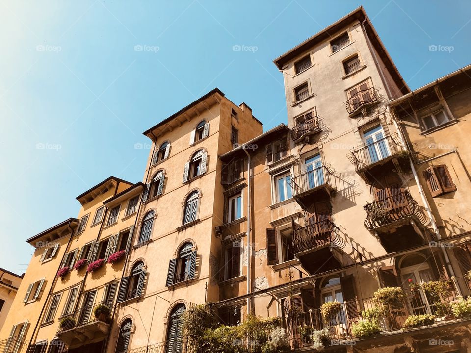 Old, Colorful Buildings in Verona
