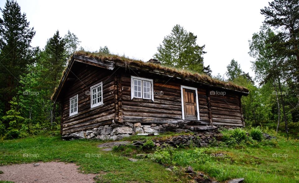 Old House in Norway. Drammen museum