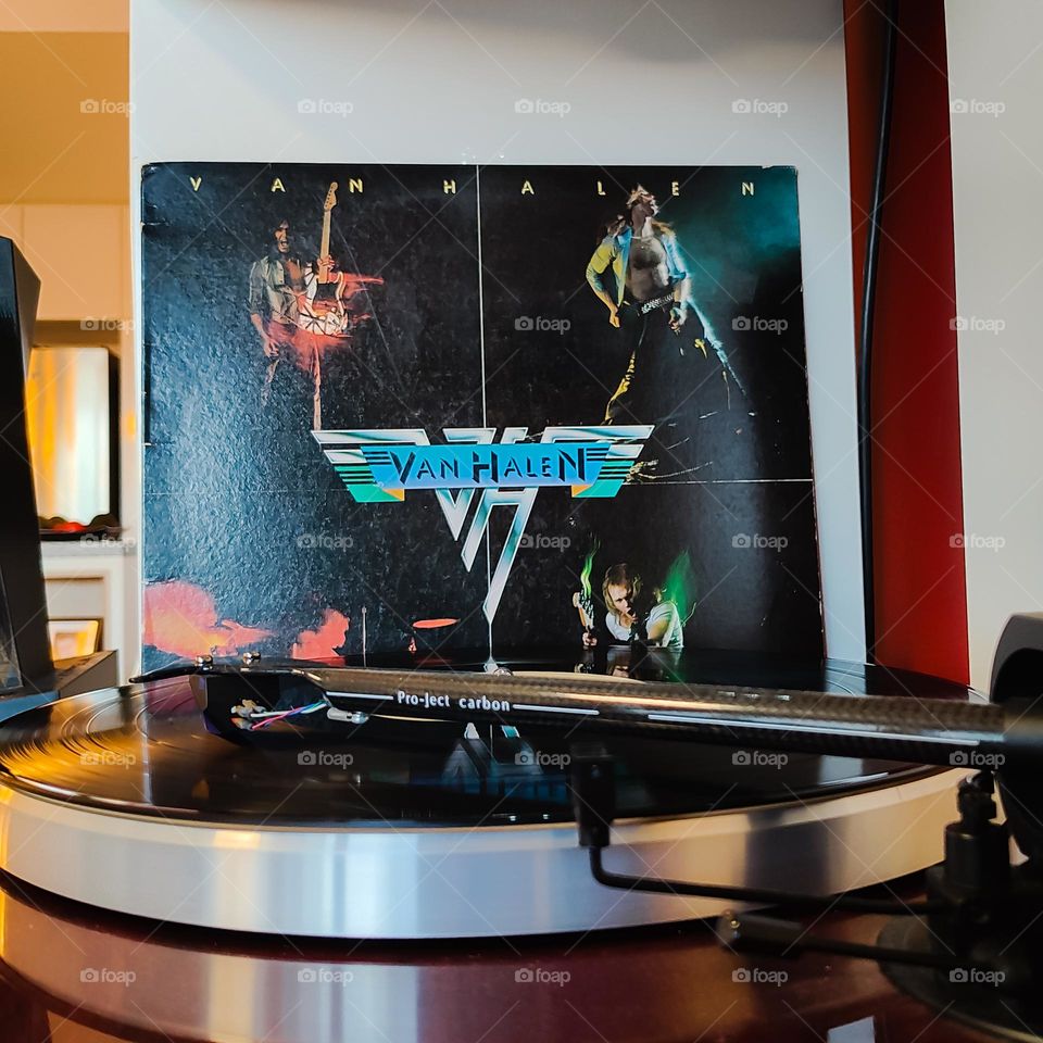 Listening to the first Van Halen album.