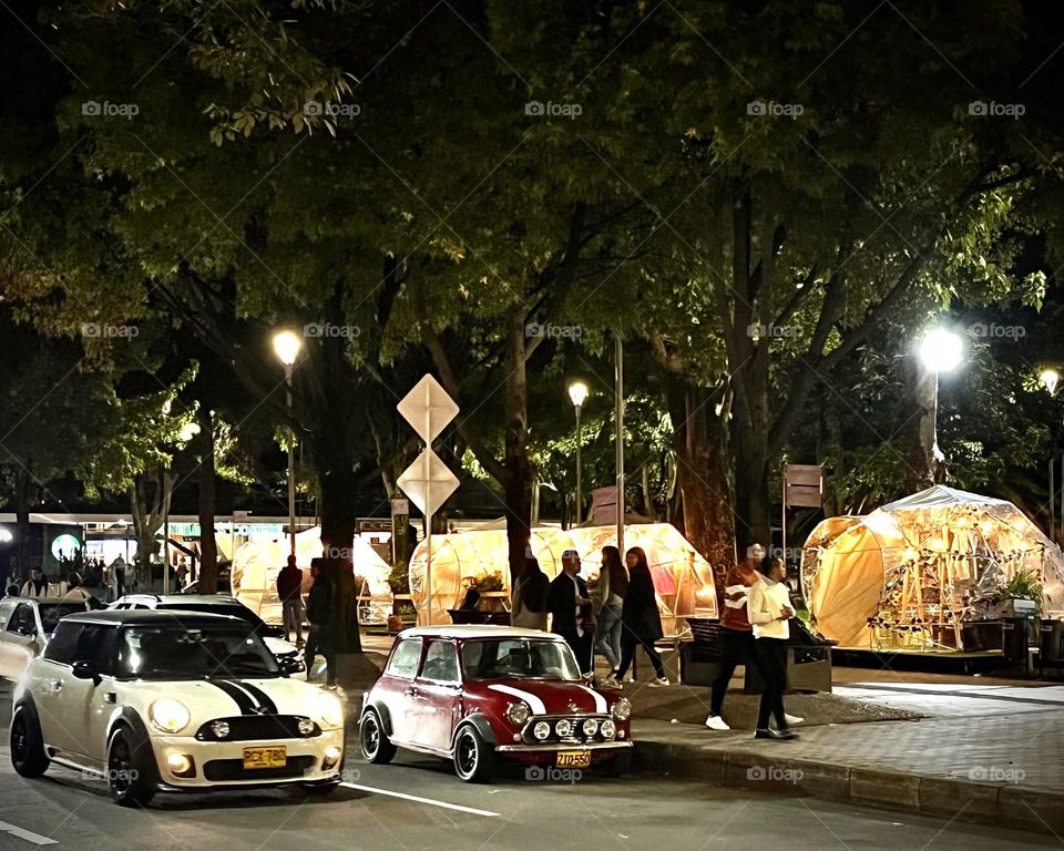 Coincidence in the streets the new and old Mini Cooper 