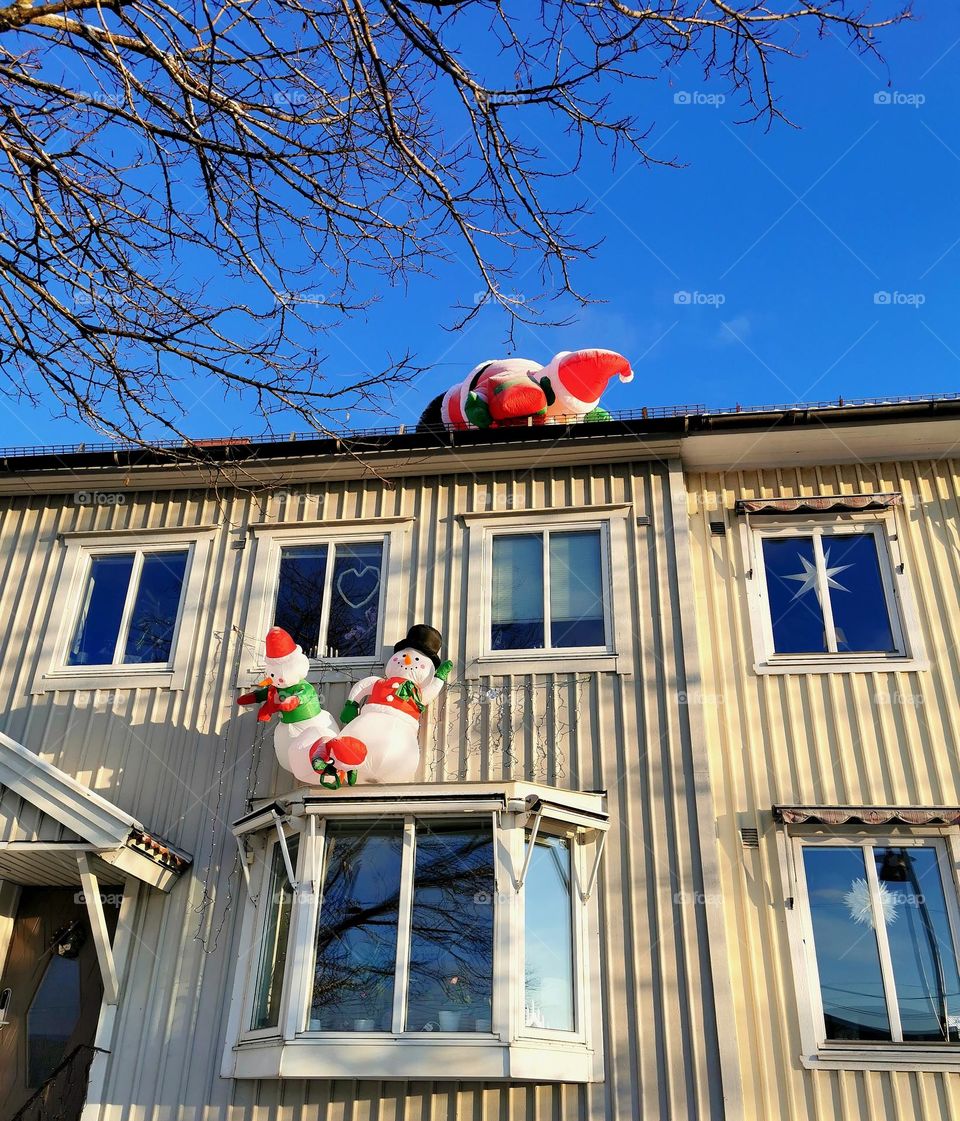 Santa on the roof