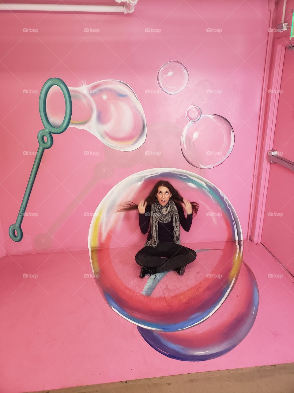 Stuck in a bubble at the museum of illusions.