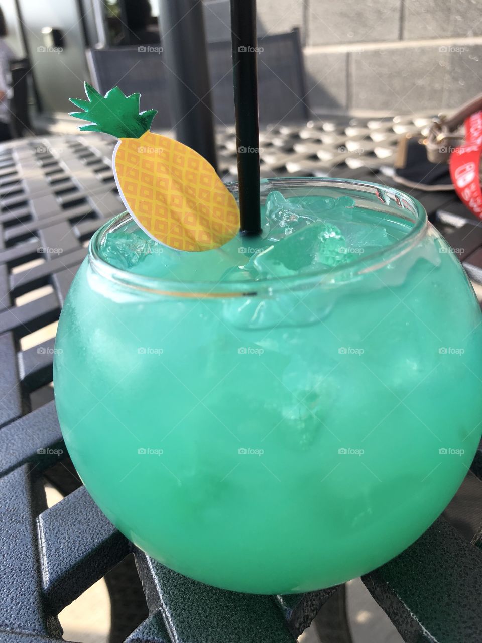 Turquoise summer cocktail 