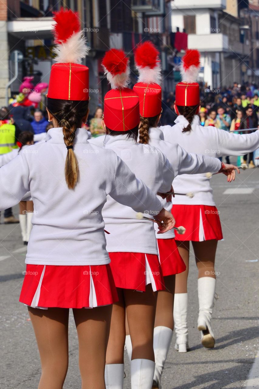 carnival parade. majorettes