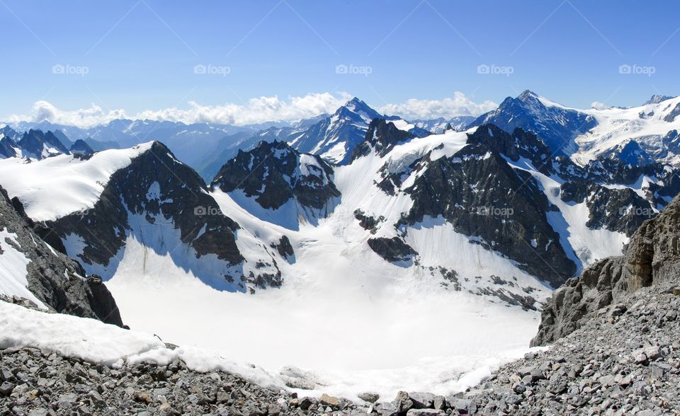 Snow capped Mountains during winter