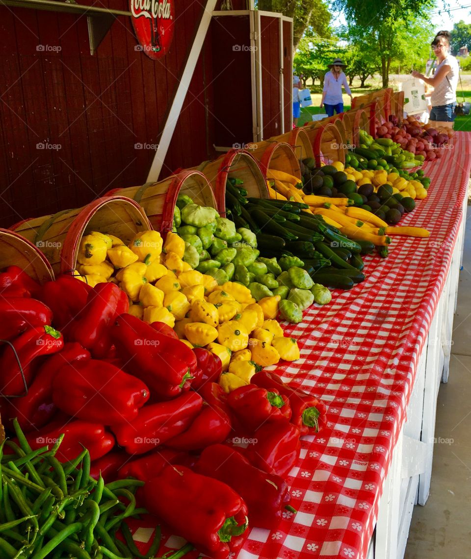 Beautiful farm fresh produce at roadside stand. 