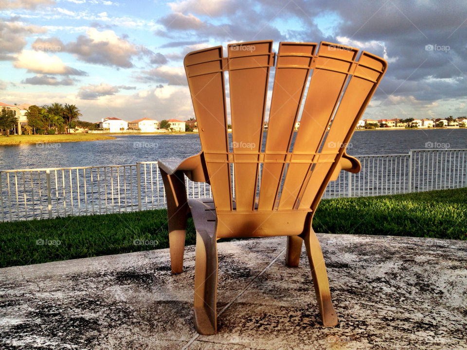 Chair. Chair on pool deck