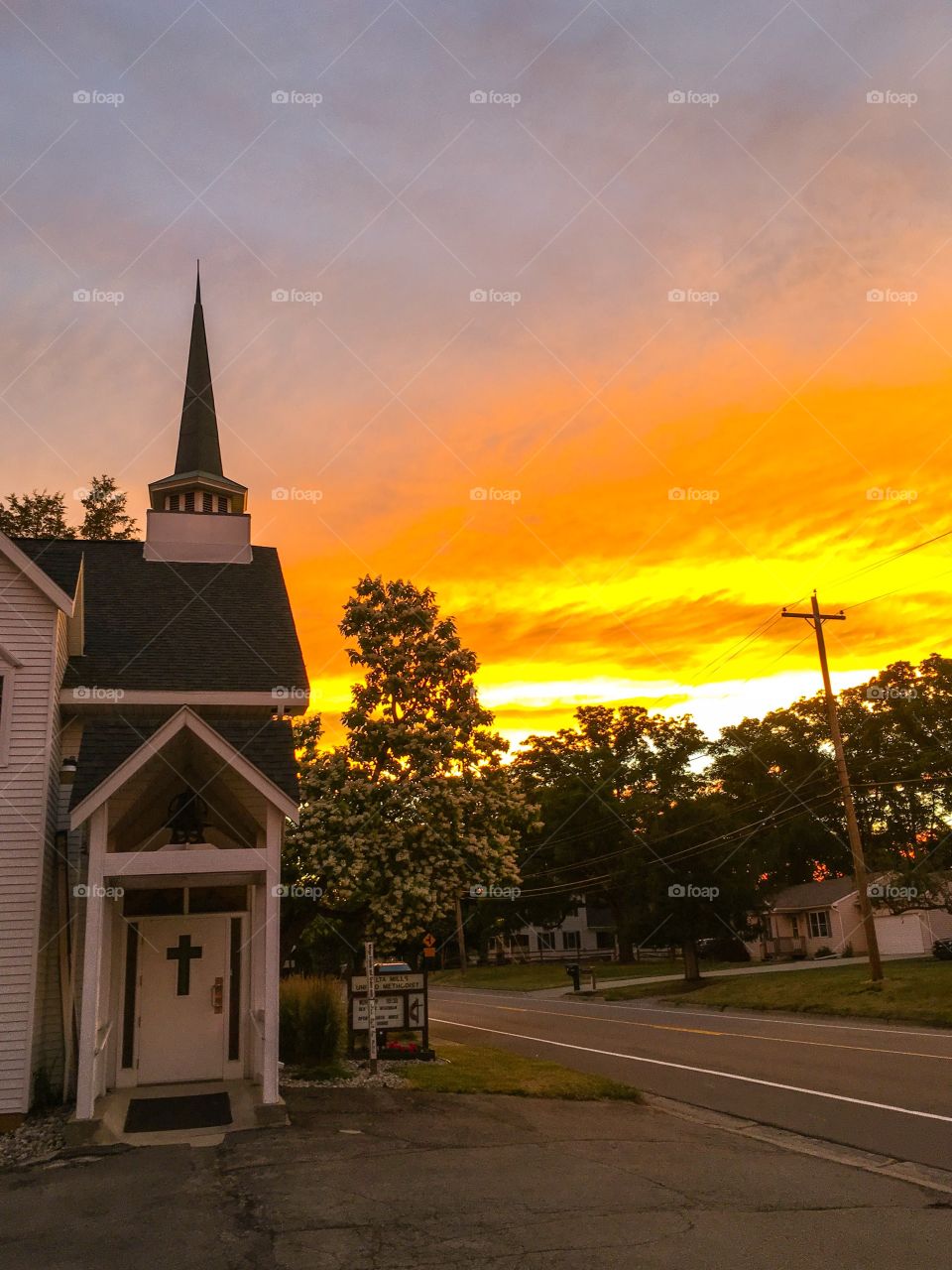 Church sunset