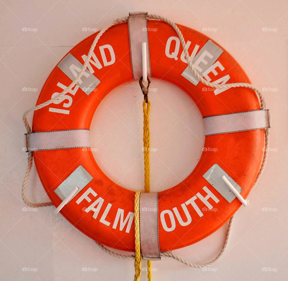 Martha's Vineyard ferry. Lifesaving ring aboard the ferry to Martha's Vineyard in Cape Cod Massachusetts