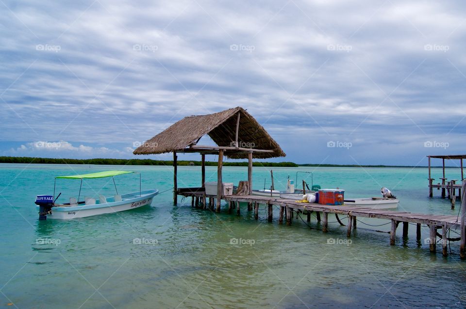 Dock over turquoise