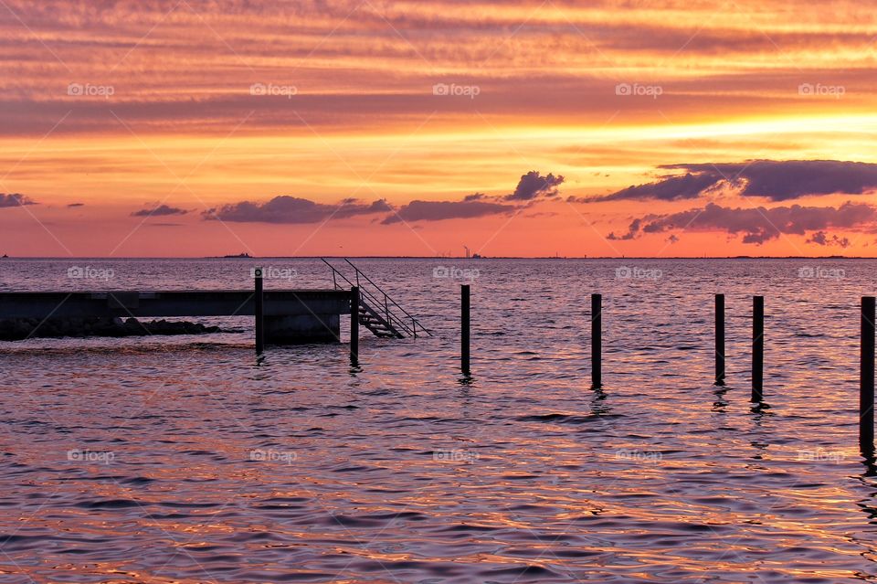 Jetty in sunset