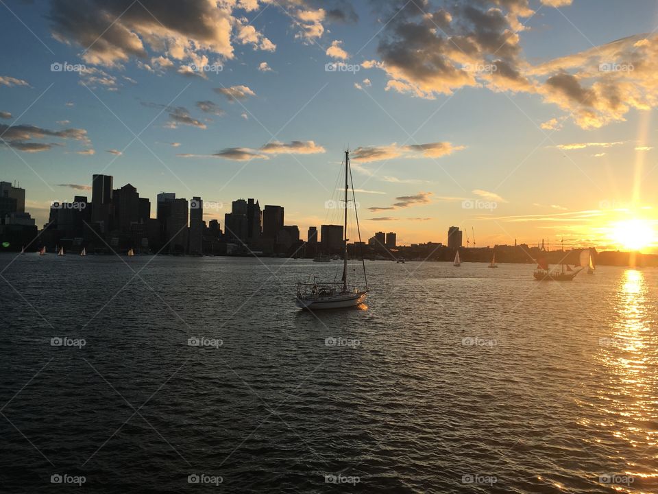 Boston Harbor Sunset 