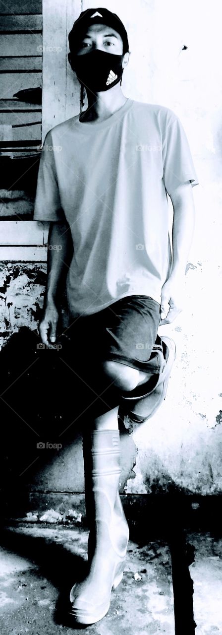 Portrait of a friend taking a break while posing