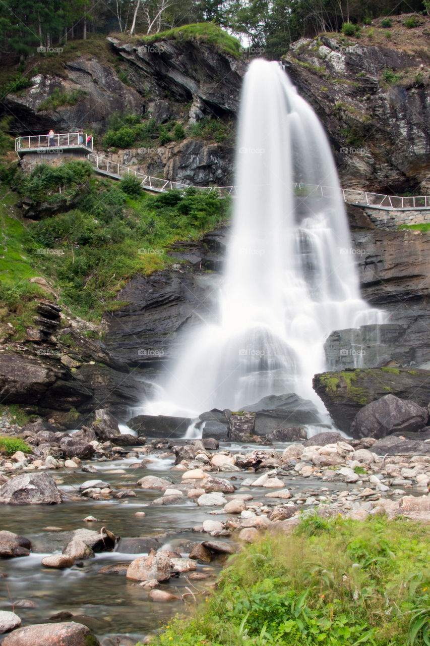View of Steinsdalsfossen waterfall