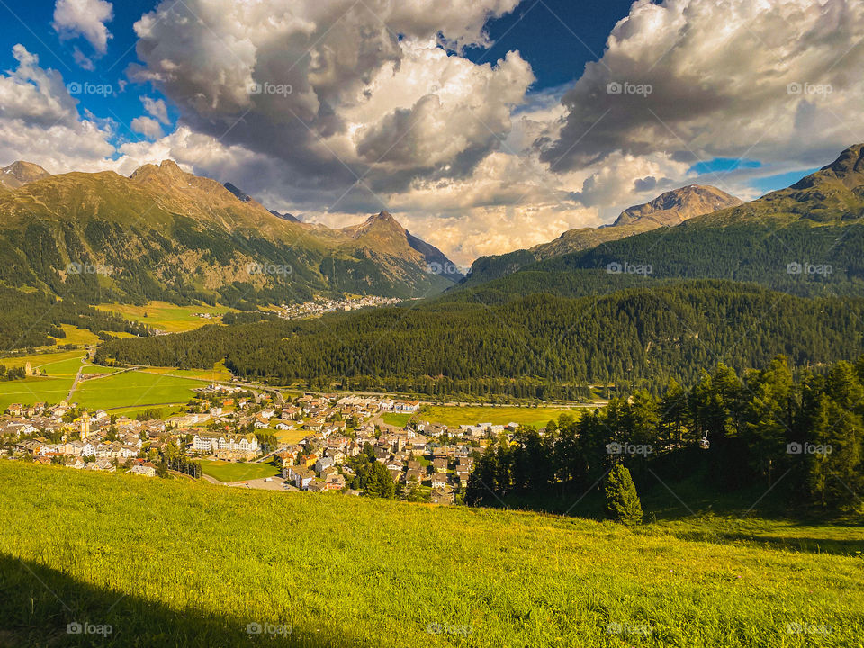 Beautiful view in the engadin mountains 
