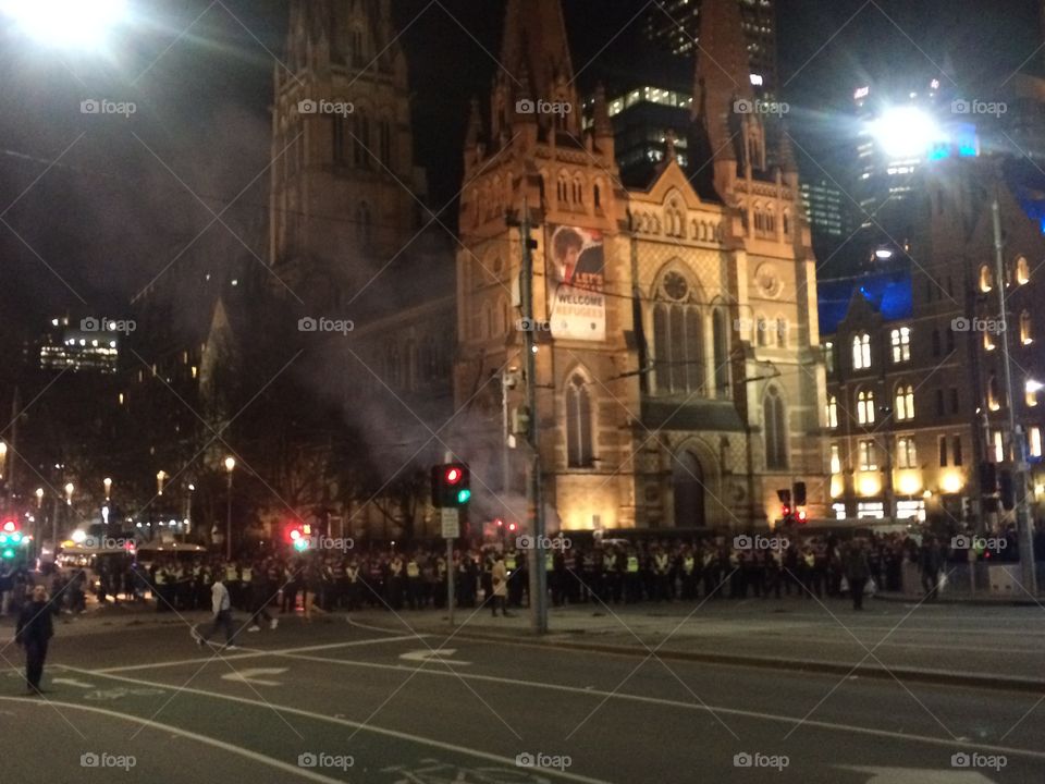 Melbourne  CBD Australia  riots and or protest

