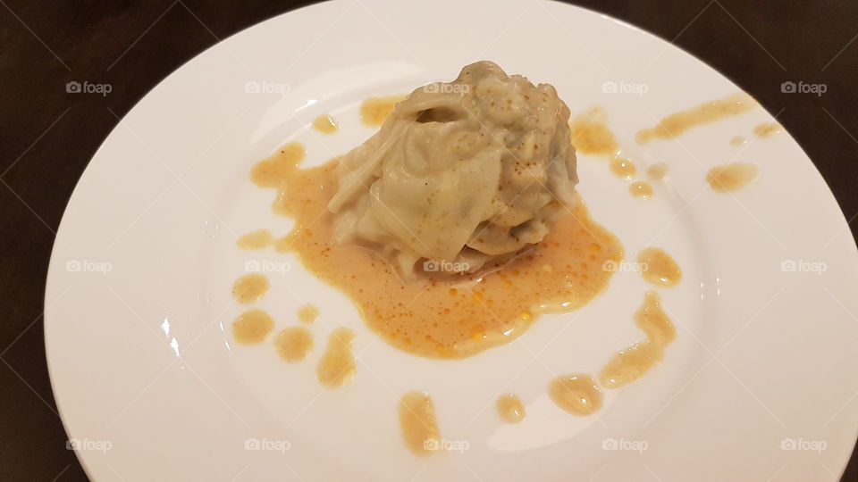 Dumpling on plate