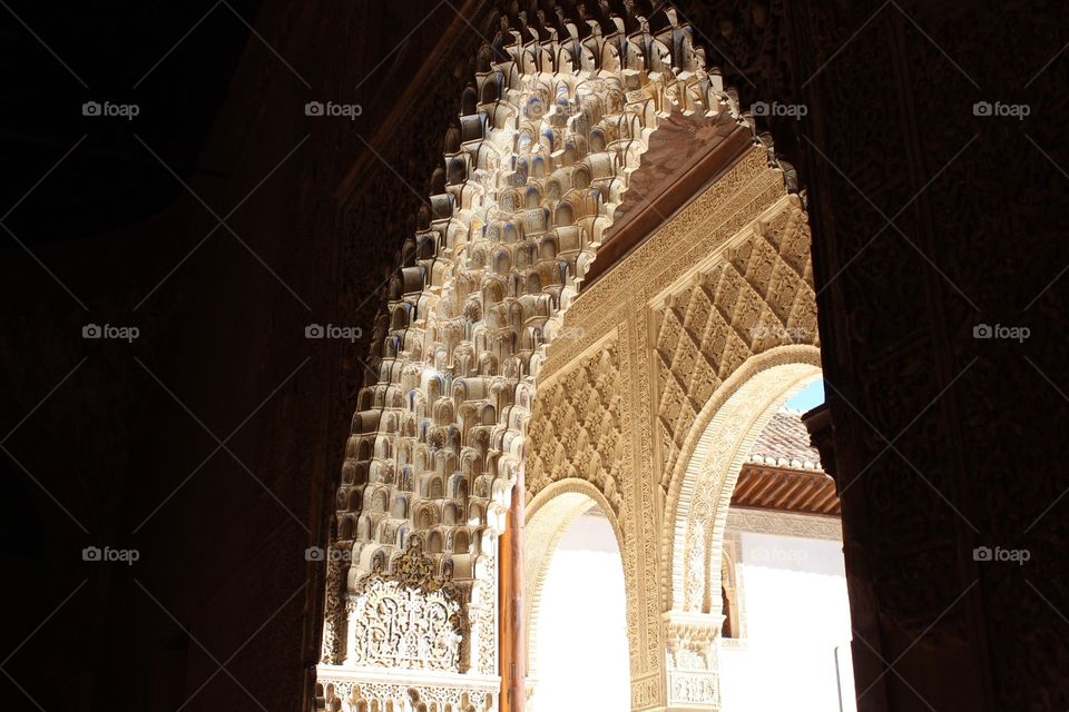Amazing shot of an arch way in the Alhambra with an interesting lighting scheme. 