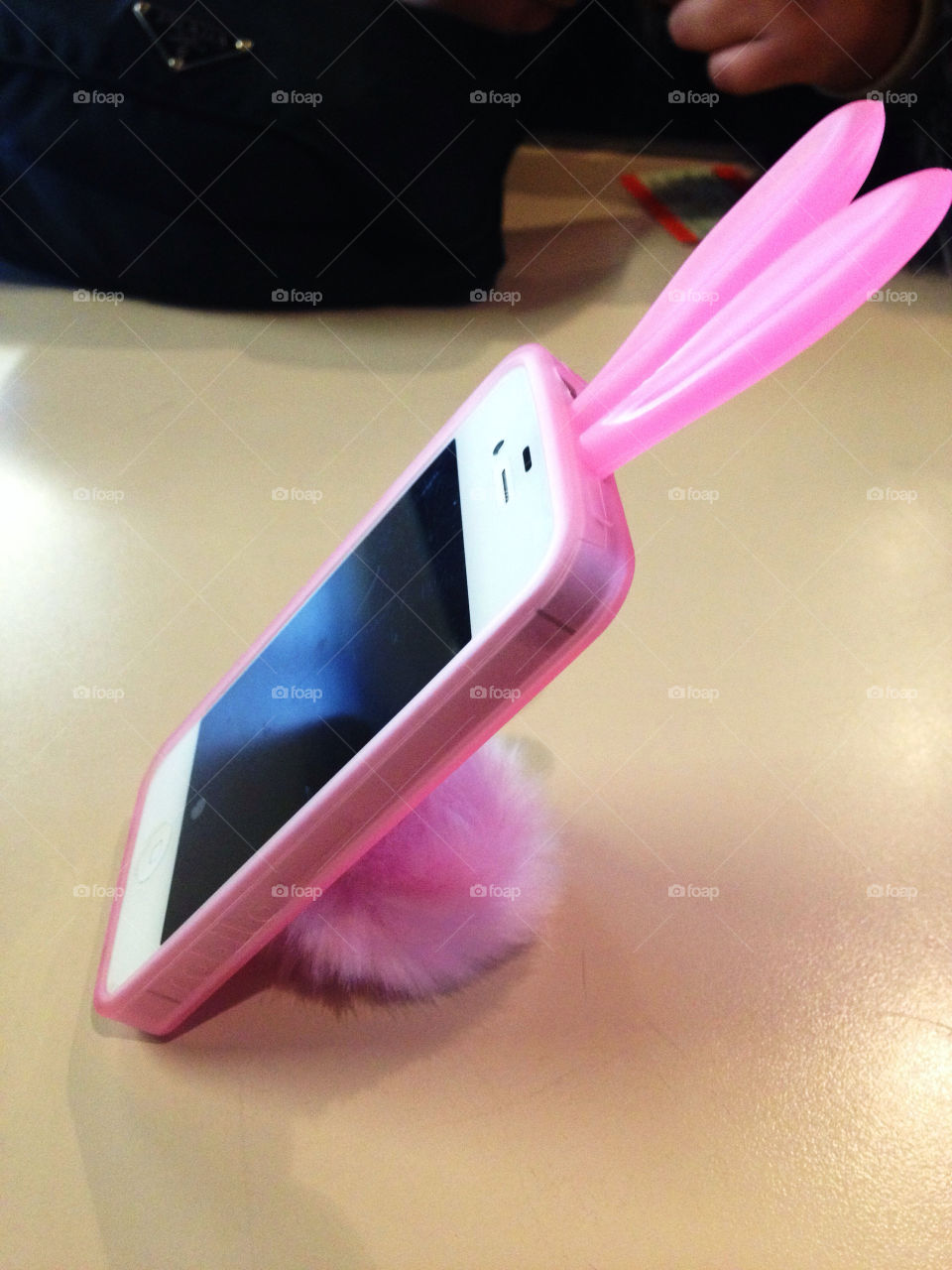 pink bunny iphone case by uzzidaman