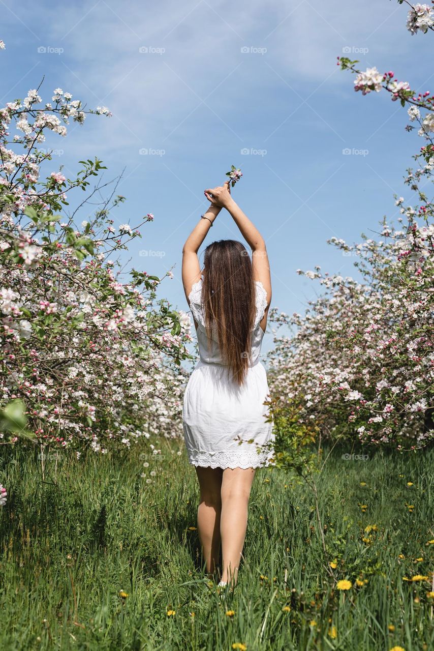 woman in spring