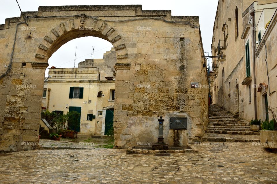 the historic and beautiful Italian city of Matera with its striking stones