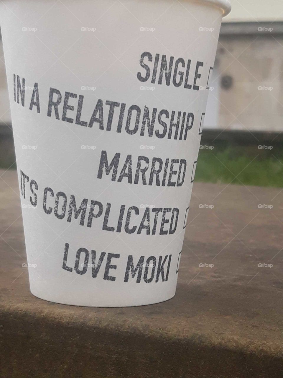 Message on a coffee cup