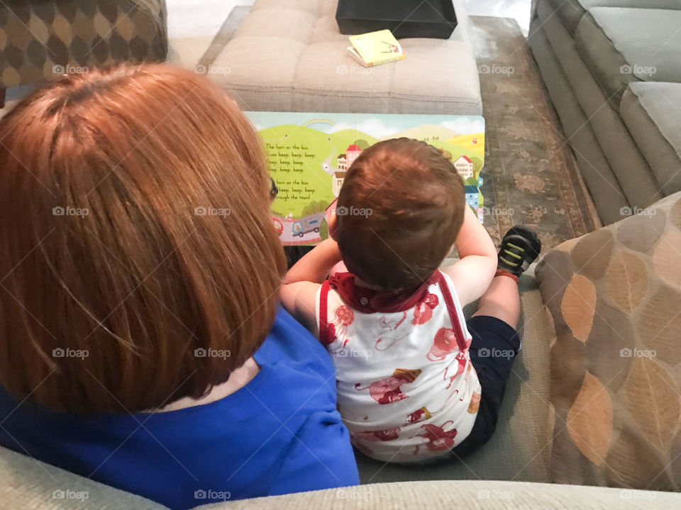 Grandma and grandson read a book