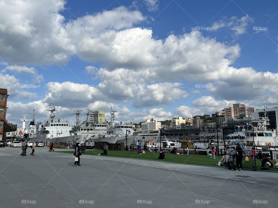 Keelung port and cloud