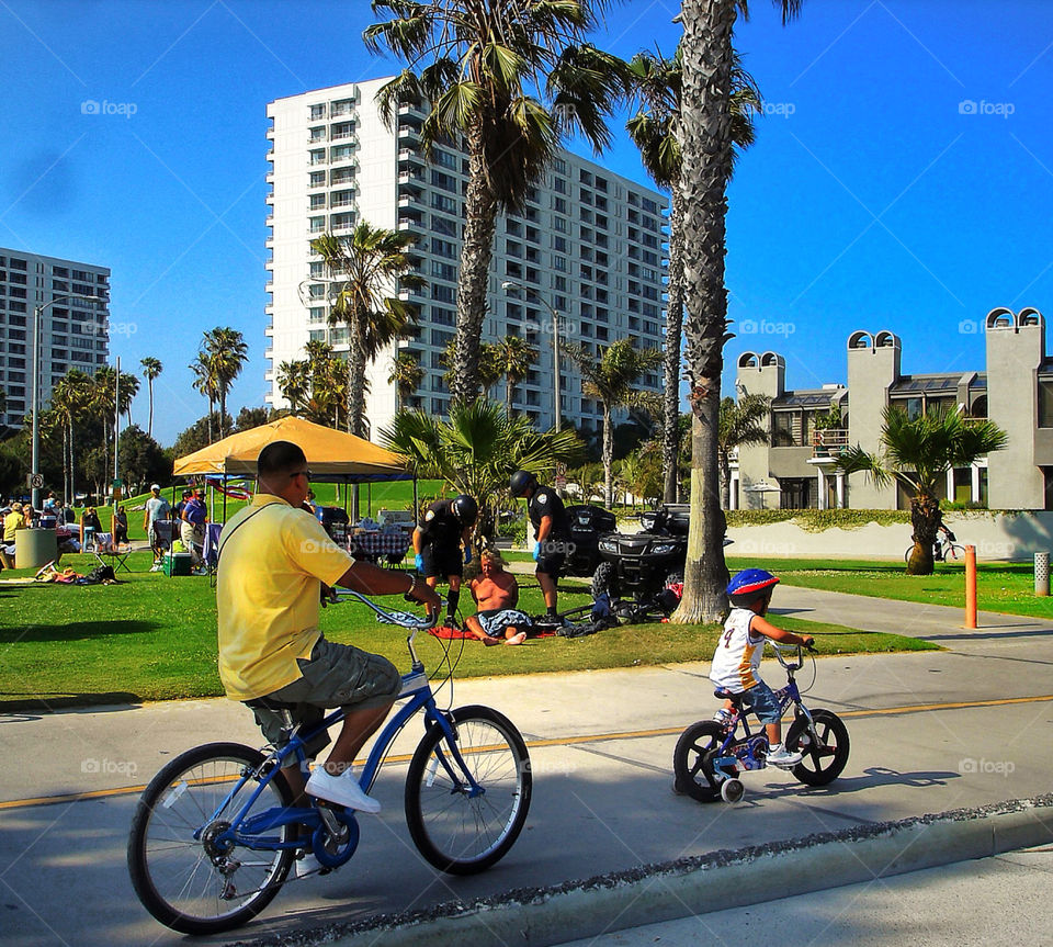 beach sky bicycle happy by analia