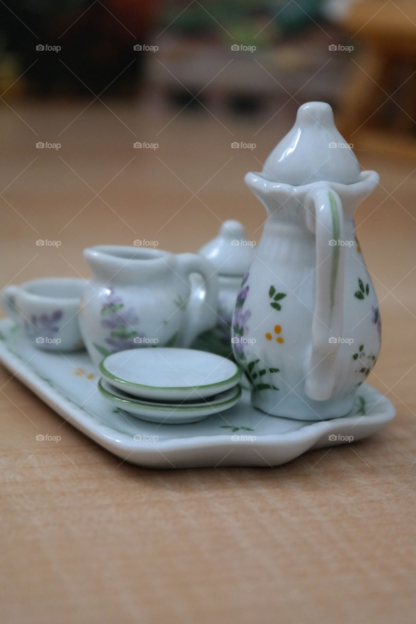 antique Victorian tea set toy